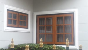 example of natural teak windows